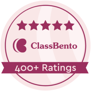 Class Bento logo and 5-Star Review badge with text "400+ Ratings"